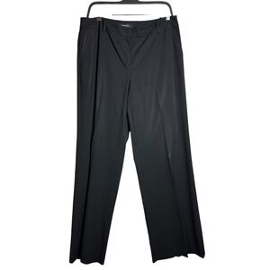 LAFAYETTE 148 NEW YORK Black Wool Wide Leg Dress Pants 10 quiet luxury old money